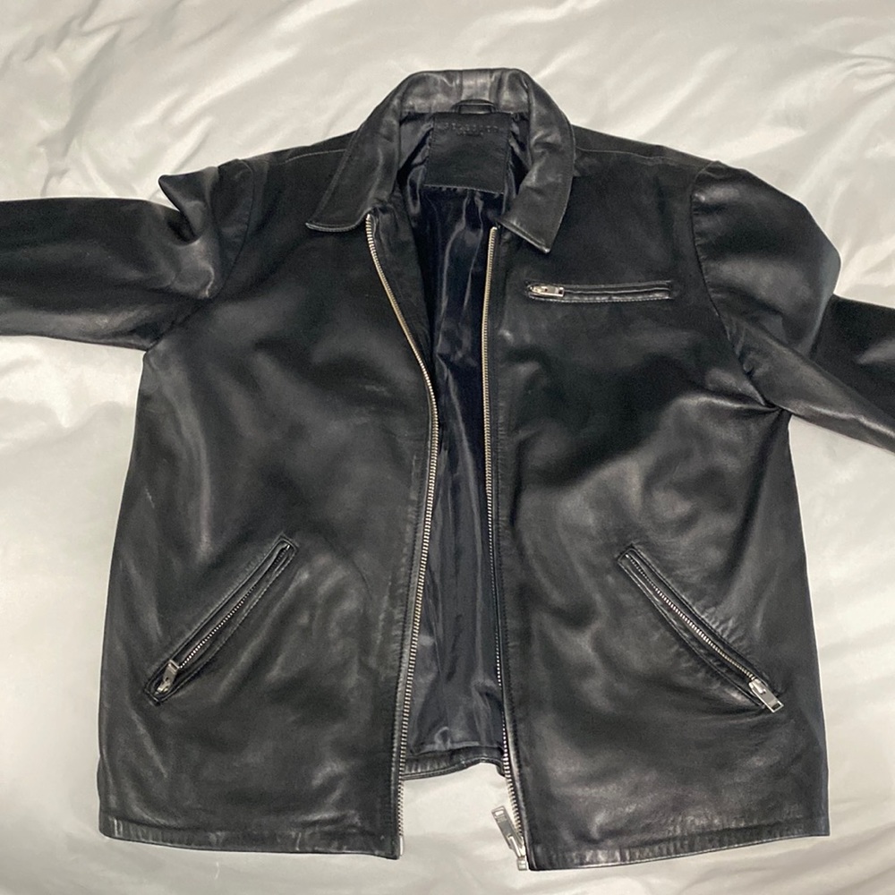 Selected Homme black leather jacket